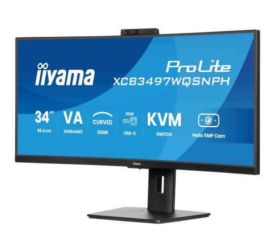 iiyama monitor iiyama va, 2h 1dp,dock, kvm,  95w, 5mp hello