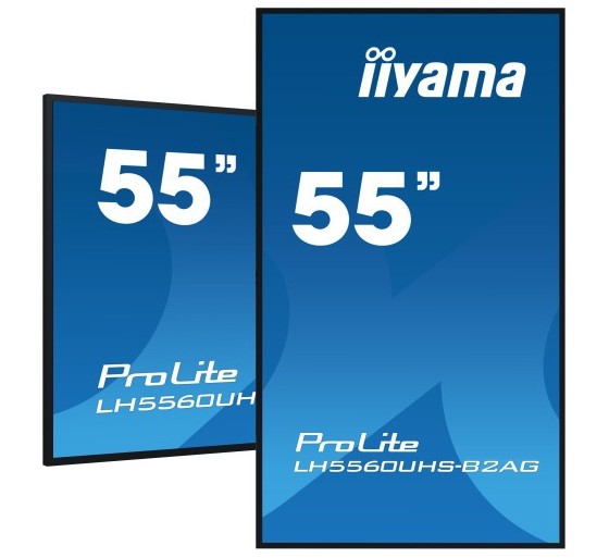 iiyama monitor iiyama 55 uhd, 500cd/m2, landscape portrait, mm 2x 10w, 3x hdmi, usb 2.0 x2, wifi, la