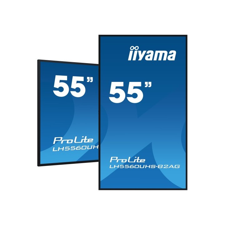 iiyama monitor iiyama 55 uhd, 500cd/m2, landscape portrait, mm 2x 10w, 3x hdmi, usb 2.0 x2, wifi, la
