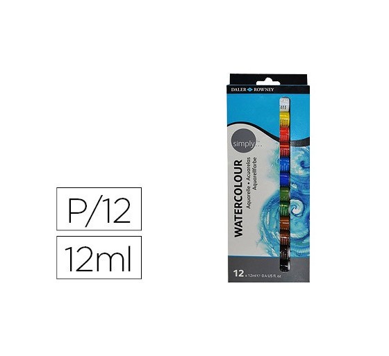 varios set acuarelas 12x 12ml simply daler rowney d134500100