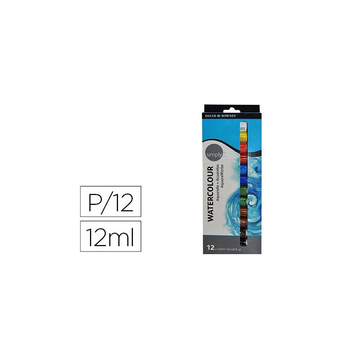 varios set acuarelas 12x 12ml simply daler rowney d134500100