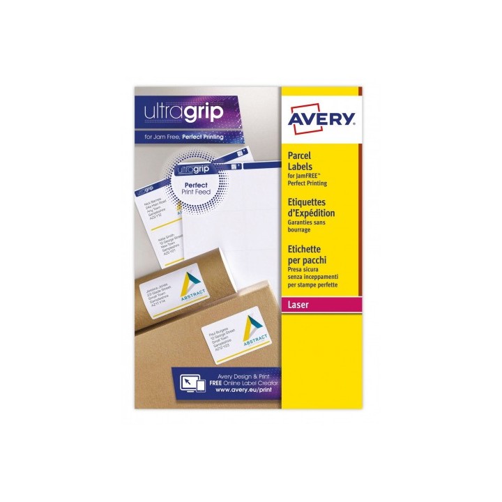 avery paquete 15 hojas etiquetas blancas para paquetes impresoras laser 199,6x143,5 mm avery l7168 1