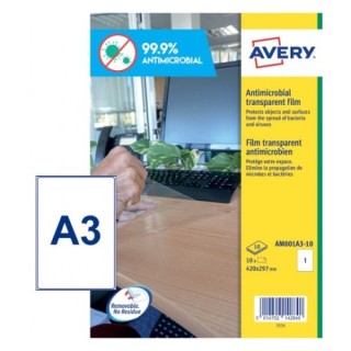 avery avery am001a3 etiqueta autoadhesiva rectangulo desmontable transparente 10 pieza s