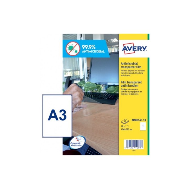 avery avery am001a3 etiqueta autoadhesiva rectangulo desmontable transparente 10 pieza s