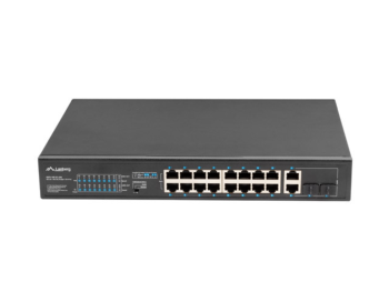 switch lanberg 18 ptos 100mb 16xpoe+/2x gbit ether 250w rack 19