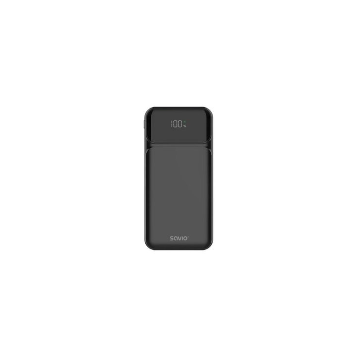 powerbank savio ba 08 10000mah black 37 wh quick charge power delivery pantalla led