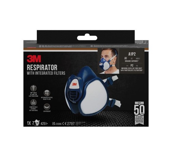 3m command mascarilla con filtros integrados 4251+ a1p2 3m 7100330125