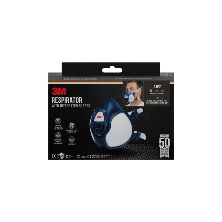 3m command mascarilla con filtros integrados 4251+ a1p2 3m 7100330125