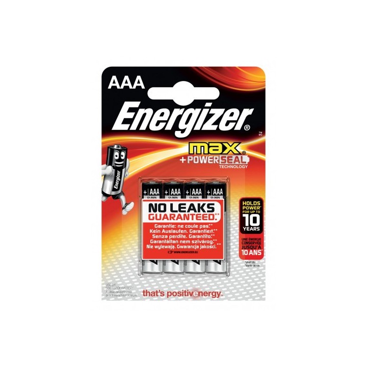 energizer blister 4 pilas max tipo lr03  aaa  energizer e301532000