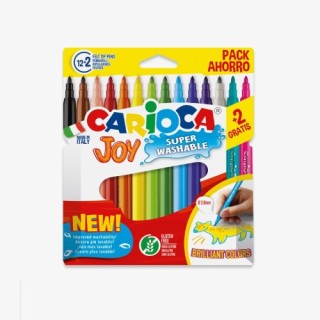 carioca caja 12+2 rotuladores colores surtidos joy superlavable carioca 40533