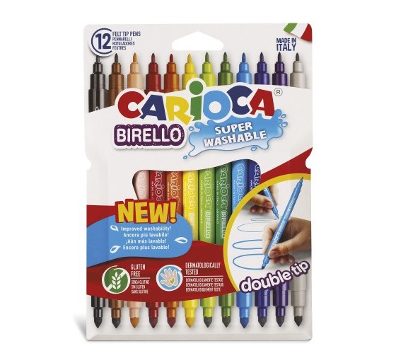 carioca caja 12 rotuladores colores doble punta birello carioca 42753carioca