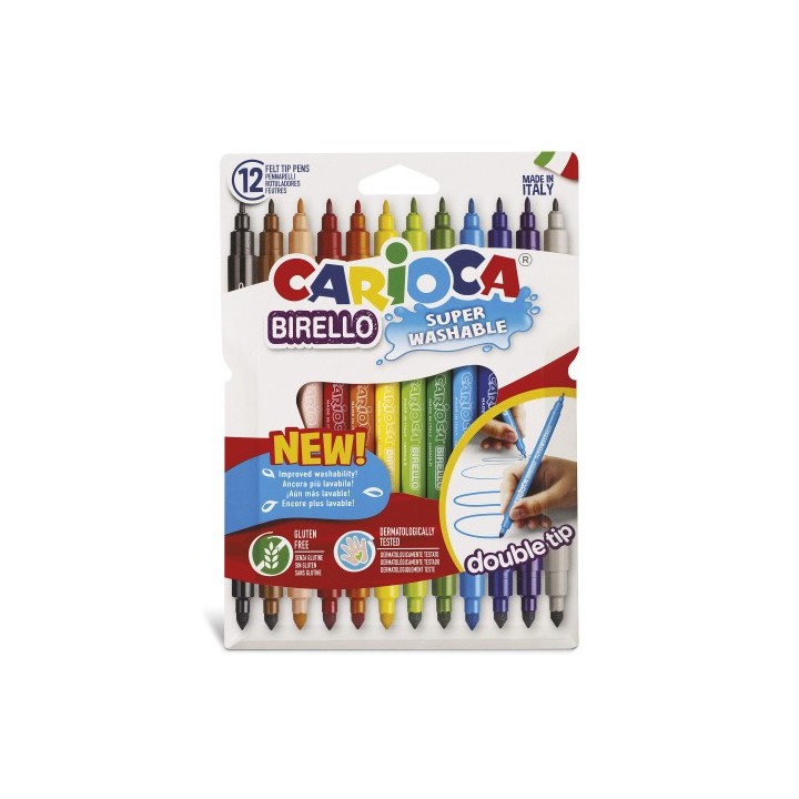 carioca caja 12 rotuladores colores doble punta birello carioca 42753carioca