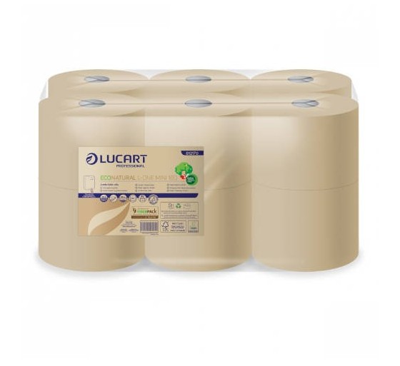lucart paquete 12 rollos higienico industrial econatural l one mini lucart ce658