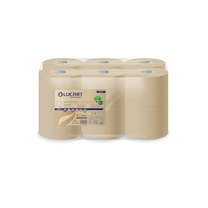 lucart paquete 12 rollos higienico industrial econatural l one mini lucart ce658