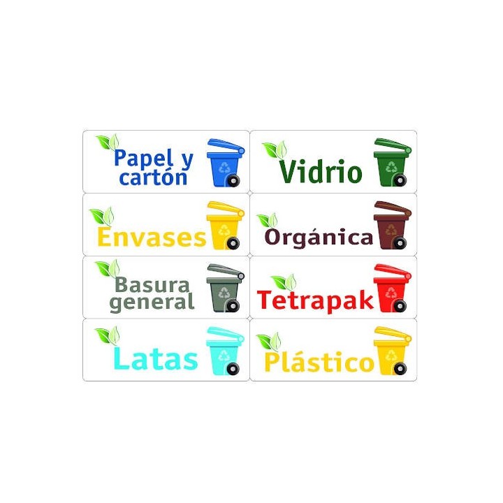 tico kit 24 etiquetas para basura surtis, 120x45mm, 3 hojas tico kit of24 es