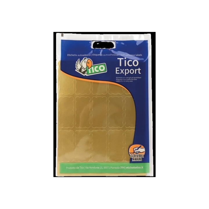 tico paquete 10 hojas etiquetas satinadas oro 45x21 mm tico e gl 4521