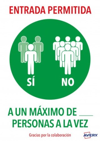 avery senales adhesivos preimpreso  entrada permitida sobre de 2 hojas en a4 avery av kitcovid6 es