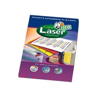 tico caja 70 hojas etiquetas amarillo fluorescente con margenes laser/inyeccion de tinta/fotocopiado