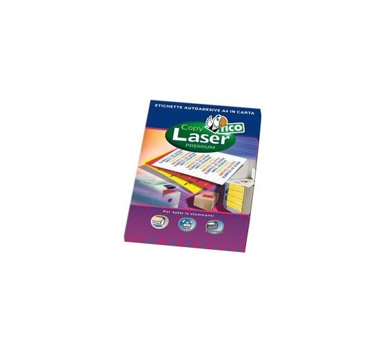 tico caja 70 hojas etiquetas amarillo fluorescente con margenes laser/inyeccion de tinta/fotocopiado