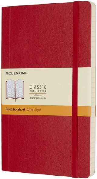 moleskine libreta clasica tapa blanda rojo escarlata l  13x21cm  rayada moleskine qp616f2