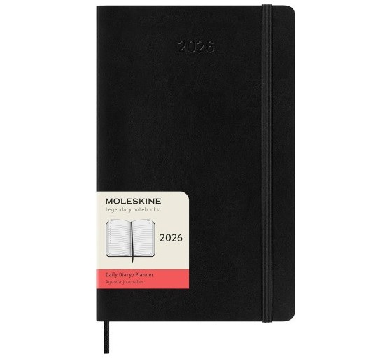 moleskine agenda 2026 tapa blanda 12 meses diaria l  13 x 21 cm  negra moleskine dsb12dc3y26