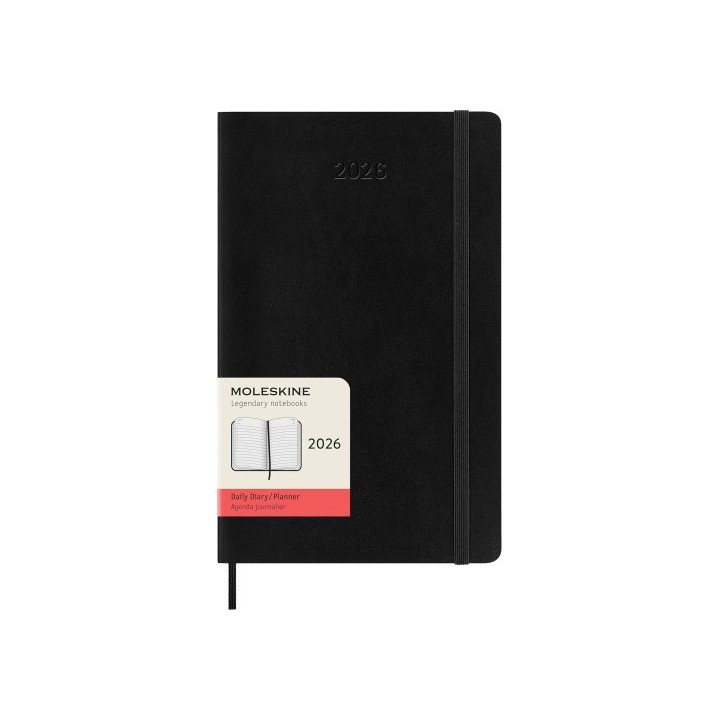 moleskine agenda 2026 tapa blanda 12 meses diaria l  13 x 21 cm  negra moleskine dsb12dc3y26