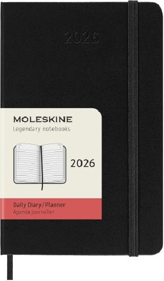 moleskine agenda 2026 tapa dura 12 meses diaria p  9 x 14 cm  negra moleskine dhb12dc2y26