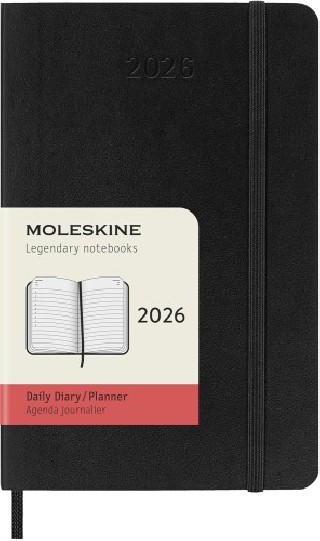 moleskine agenda 2026 tapa blanda 12 meses diaria p  9 x 14 cm  negra moleskine dsb12dc2y26