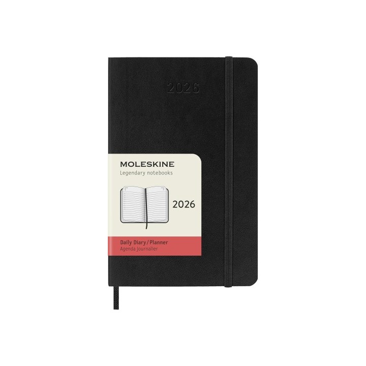 moleskine agenda 2026 tapa blanda 12 meses diaria p  9 x 14 cm  negra moleskine dsb12dc2y26
