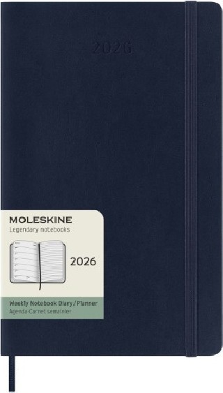moleskine agenda 2026 tapa blanda 12 meses semanal l  13 x 21 cm  azul zafiro moleskine dsb2012wn3y2