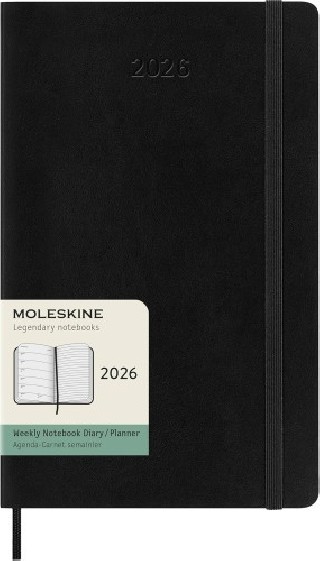 moleskine agenda 2026 tapa blanda 12 meses semanal l  13 x 21 cm  negra moleskine dsb12wn3y26