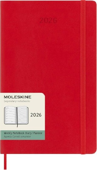 moleskine agenda 2026 tapa blanda 12 meses semanal l  13 x 21 cm  rojo moleskine dsf212wn3y26