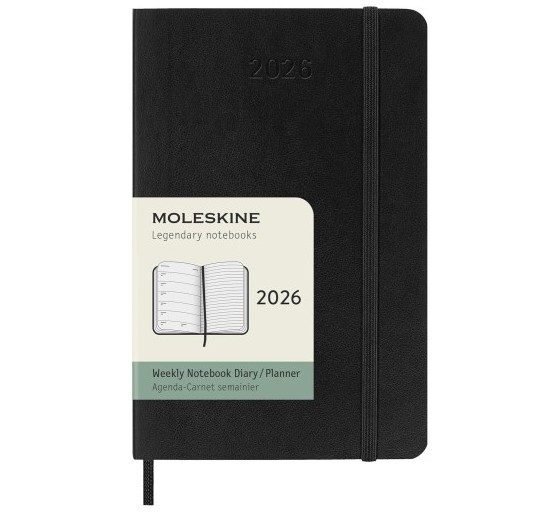 moleskine agenda 2026 tapa blanda 12 meses semanal p  9 x 14 cm  negra moleskine dsb12wn2y26