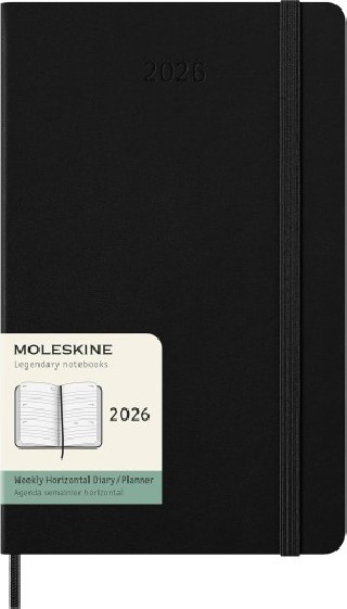 moleskine agenda 2026 tapa dura 12 meses semanal horizontal l  13 x 21 cm  negra moleskine dhb12wh3y