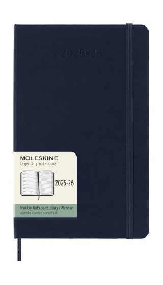 moleskine agenda 18m 2025 2026 semanal l  13 x 21 cm  azul zafiro tapa dura moleskine dhb2018wn3y26