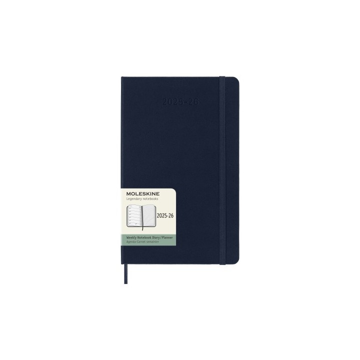 moleskine agenda 18m 2025 2026 semanal l  13 x 21 cm  azul zafiro tapa dura moleskine dhb2018wn3y26