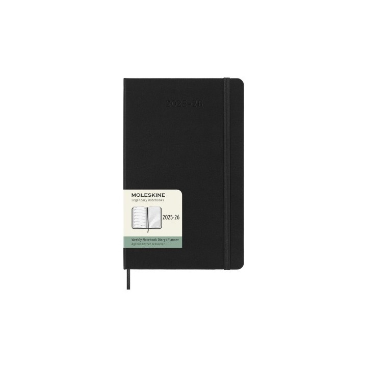 moleskine agenda 18m 2025 2026 semanal l  13 x 21 cm  negra tapa dura moleskine dhb18wn3y26