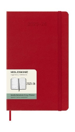 moleskine agenda 18m 2025 2026 semanal l  13 x 21 cm  rojo tapa dura moleskine dhf218wn3y26