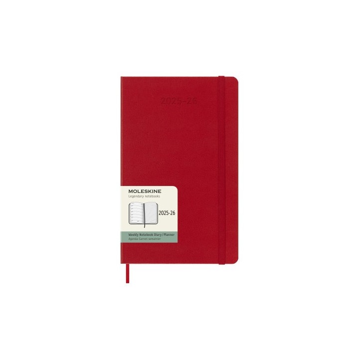 moleskine agenda 18m 2025 2026 semanal l  13 x 21 cm  rojo tapa dura moleskine dhf218wn3y26