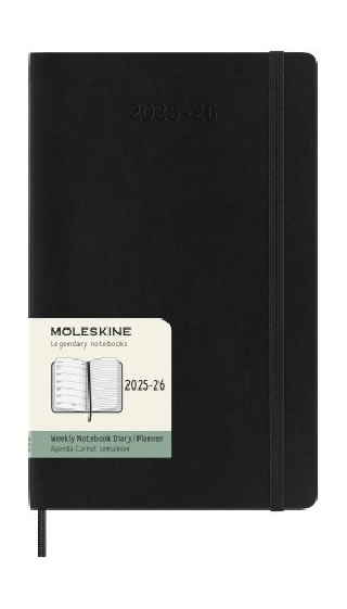 moleskine agenda 18m 2025 2026 semanal l  13 x 21 cm  negra tapa blanda moleskine dsb18wn3y26