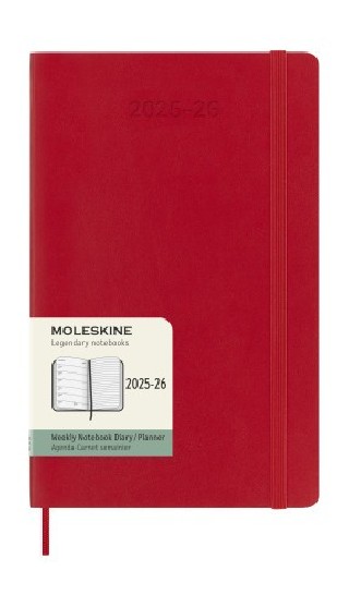 moleskine agenda 18m 2025 2026 semanal l  13 x 21 cm  rojo tapa blanda moleskine dsf218wn3y26