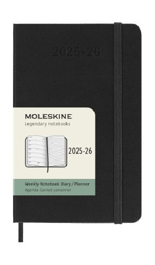 moleskine agenda 18m 2025 2026 semanal p  9 x 14 cm  negra tapa dura moleskine dhb18wn2y26