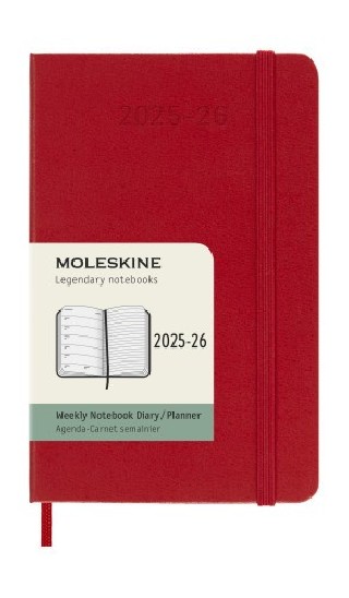moleskine agenda 18m 2025 2026 semanal p  9 x 14 cm  rojo tapa dura moleskine dhf218wn2y26