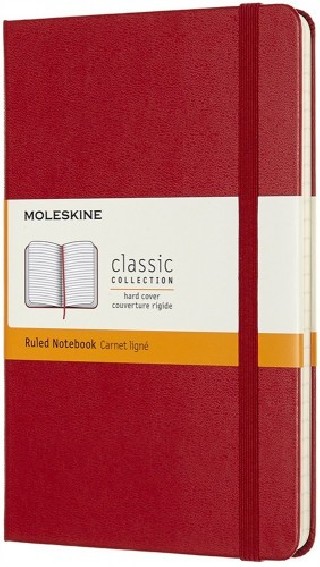 moleskine libreta clasica tapa dura roja m  11,5x18cm  rayada moleskine qp050f2