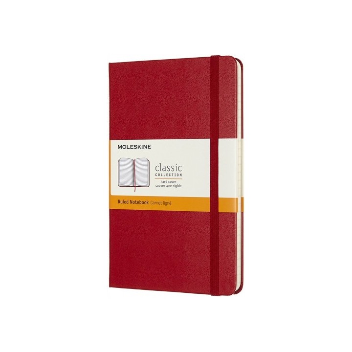 moleskine libreta clasica tapa dura roja m  11,5x18cm  rayada moleskine qp050f2