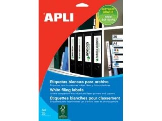 apli pack 25 hojas  100 uds  etiquetas blancas 190x61mm apli 1233
