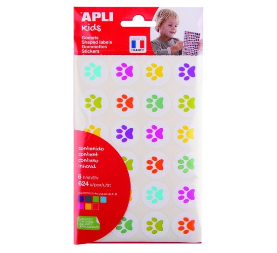 apli bolsa de gomets   pegatinas huellas de gatitos apli 19721