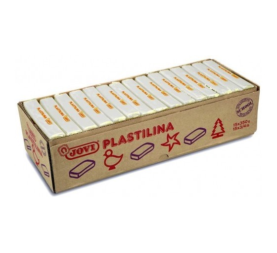 jovi caja 15 pastillas plastilina 350 g   blanco jovi 7201