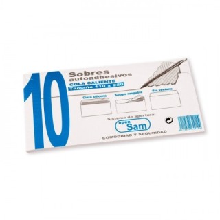 sam paquetes de 10 sobres open tamano 110x220  90 grs. sam 664912