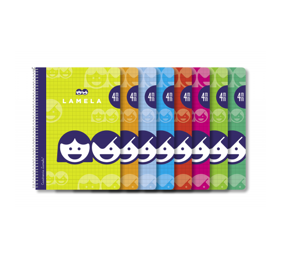 lamela cuaderno basico formato 4o 40 hojas rayado 4 mm surtidos lamela 07004  pack  10 unidades